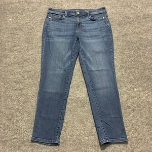 J. Jill Denim Authentic Fit Slim Ankle Jeans Womens Size 12 Blue Mid Rise